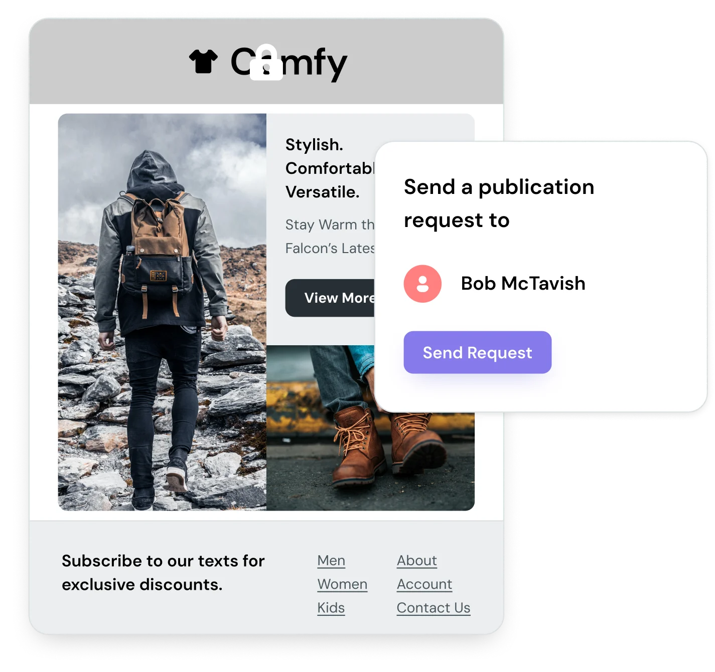 Mailjet's locked section and publication request feature, which allows for creative control.
