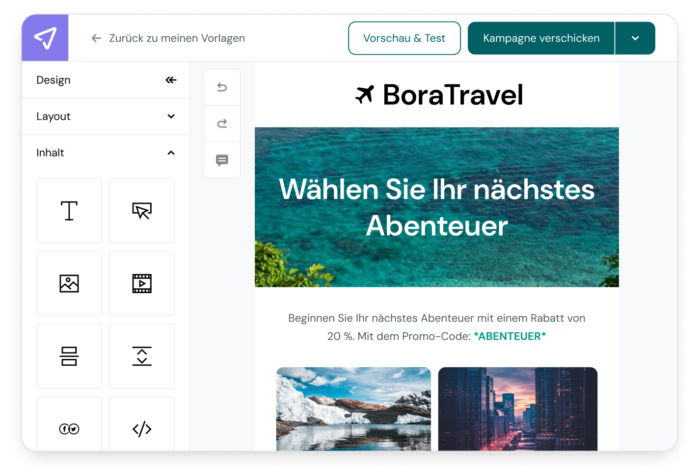 Mit dem E-Mail-Editor von Mailjet verbessern Sie Ihre Kampagnen im Laufe der Zeit.