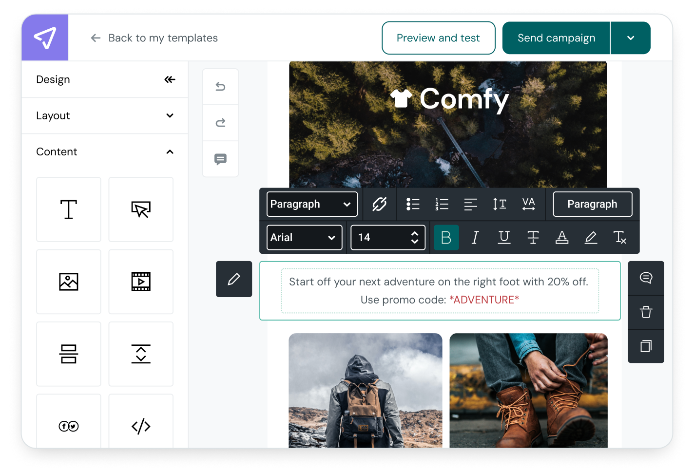 Mailjet's email builder is intuitive and collaborative.