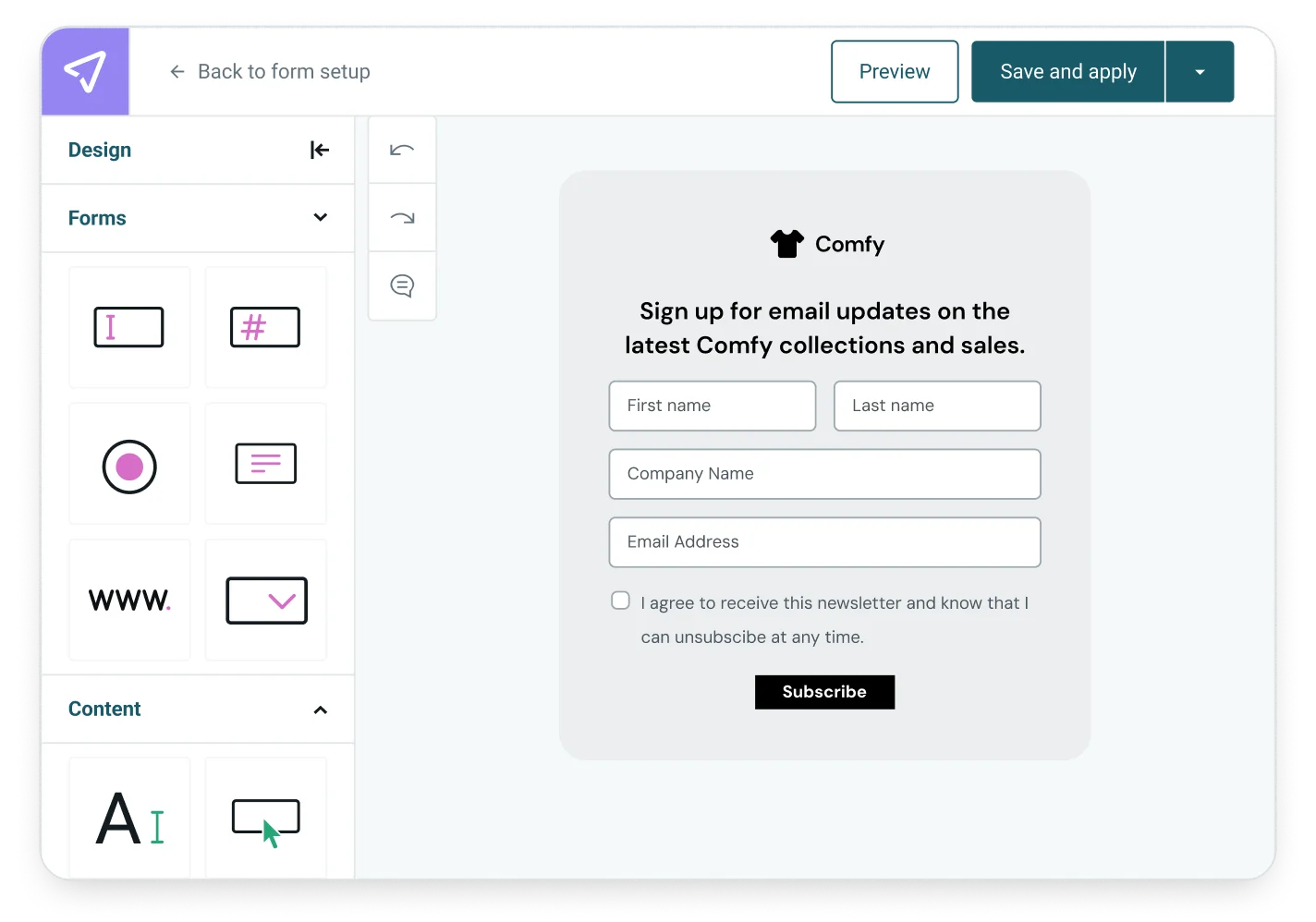 Mailjet's drag-and-drop Form Builder.