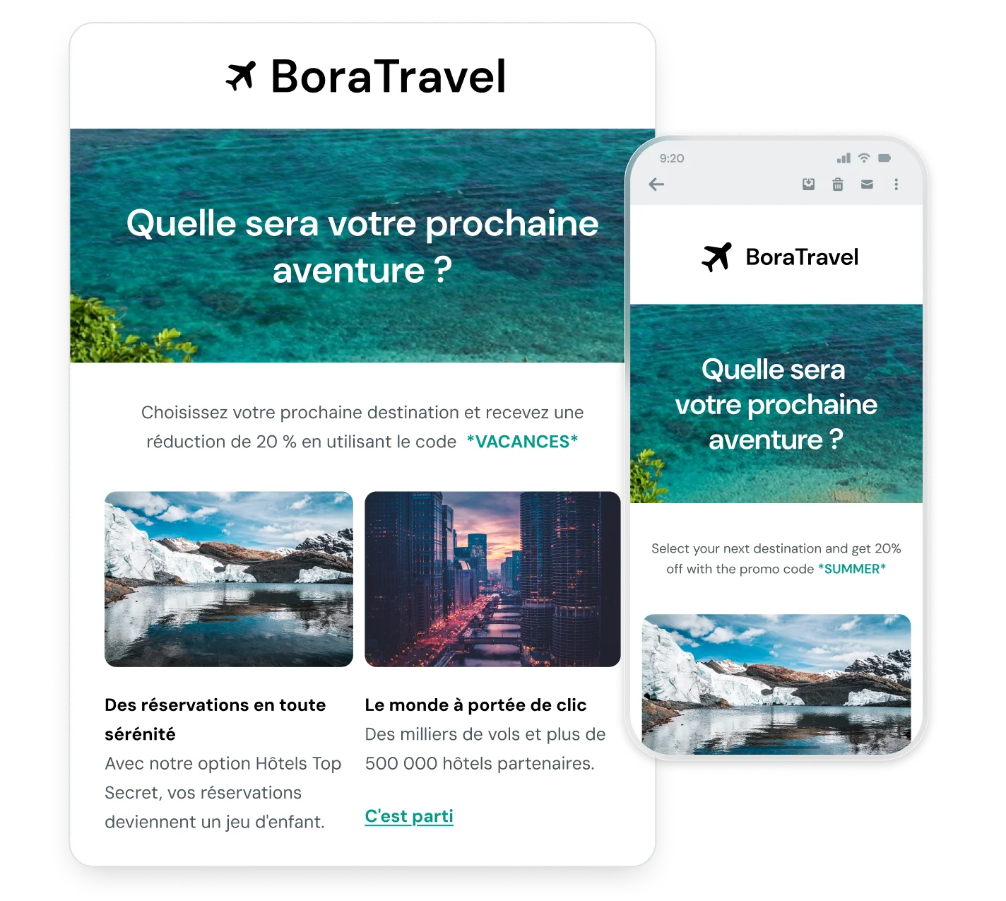 Une maquette d’emails responsifs et percutants sur tous les appareils.