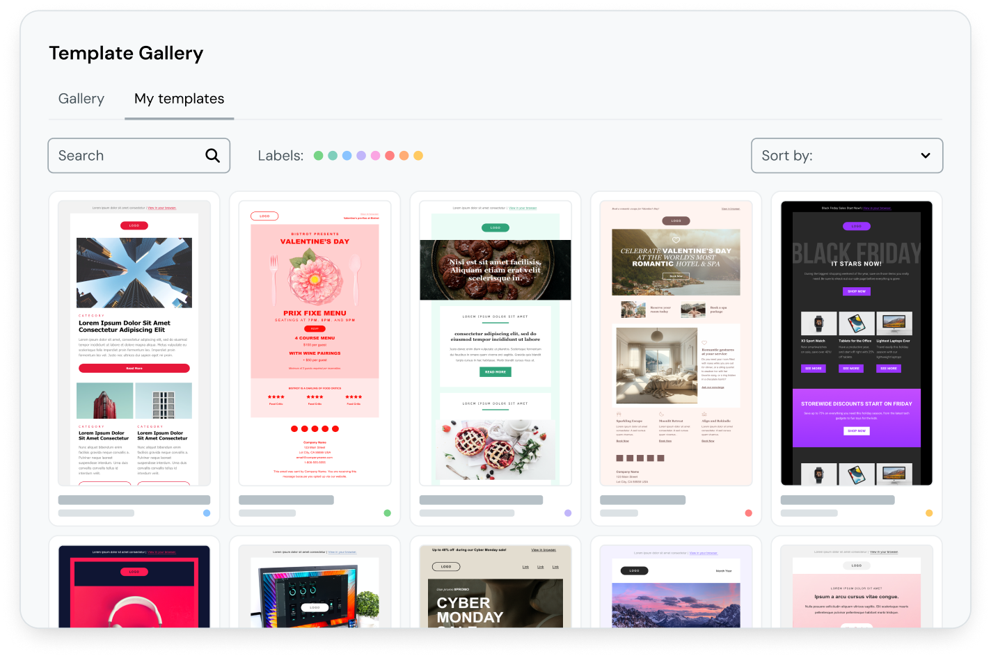 Mailjet's template gallery for efficient workflows.