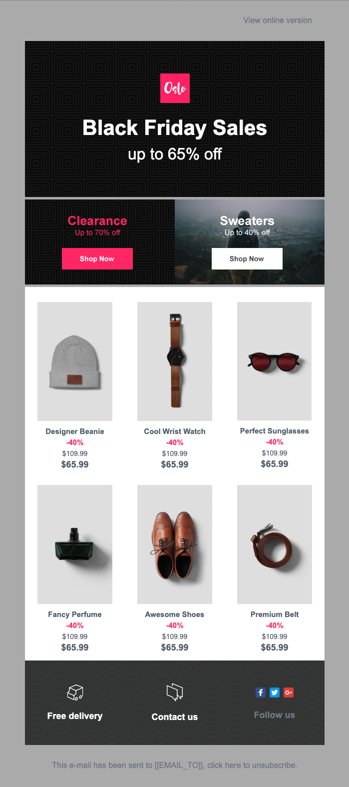 Plantilla de Black Friday con descuentos