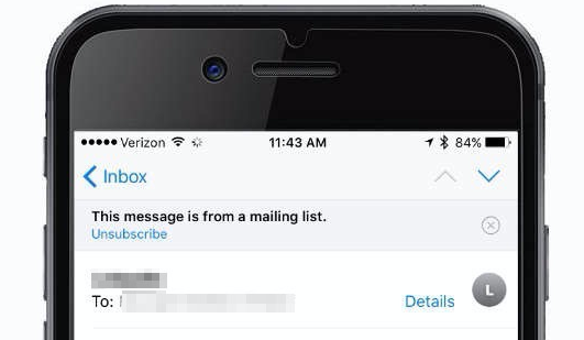 list unsubscribe ios10