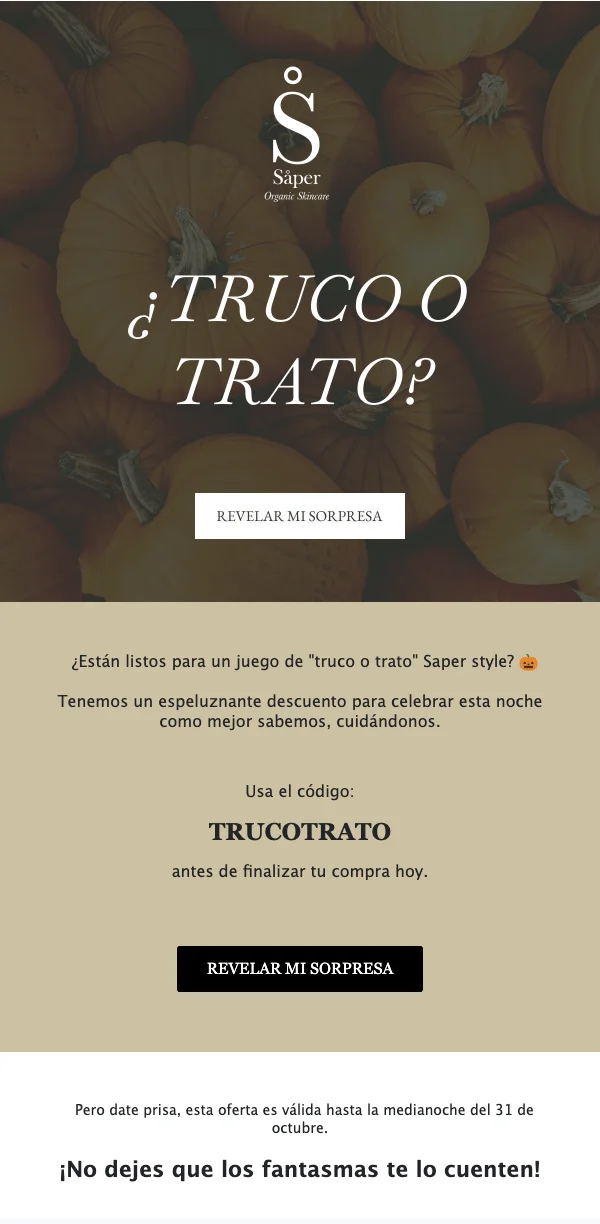 Newsletter de Halloween de Saper