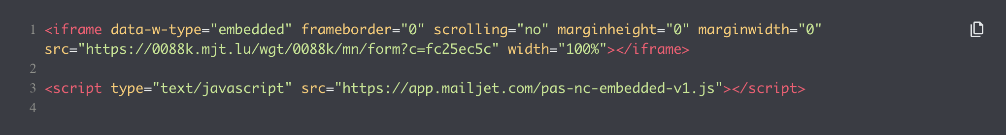 Code HTML du formulaire d’inscription