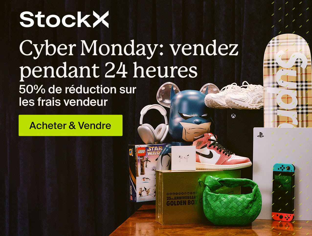 Capture d’écran d’un email de Cyber Monday envoyé par StockX