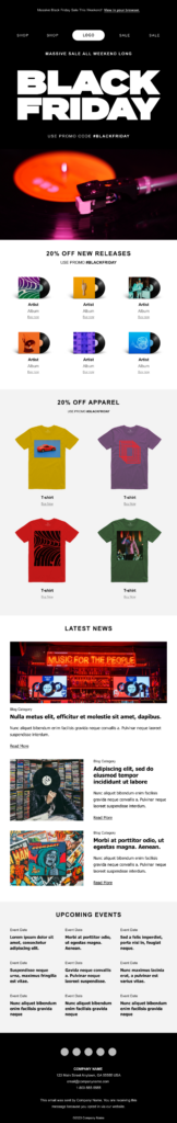 Cyber Monday themed holiday email template