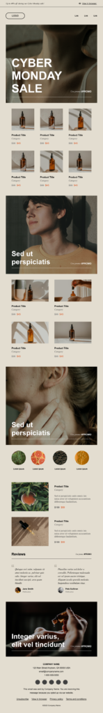 Sinch Mailjet’s new Cyber Monday holiday email template