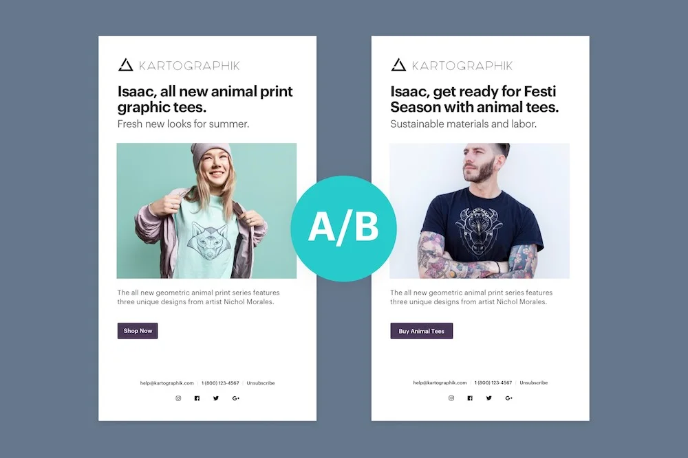 Tests A/B entre distintas imágenes.
