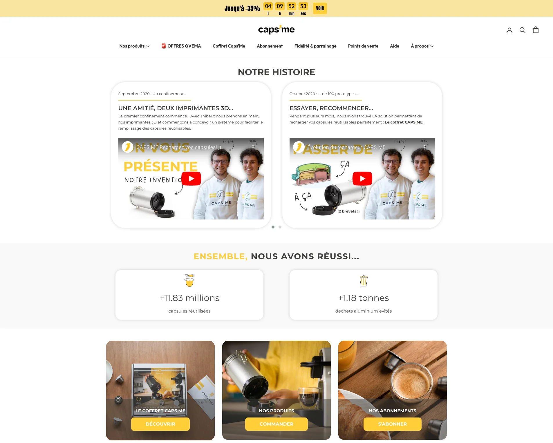 Un exemple de landing page « Qui sommes-nous » de Caps'Me
