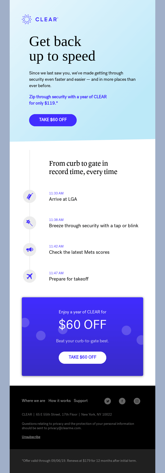 Screenshot of a re-engagement email