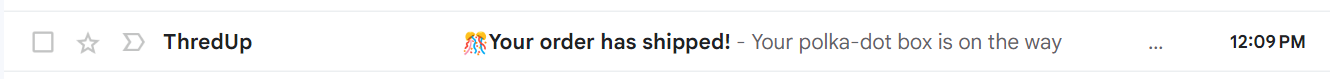 Example of a clear subject line for a transactional email