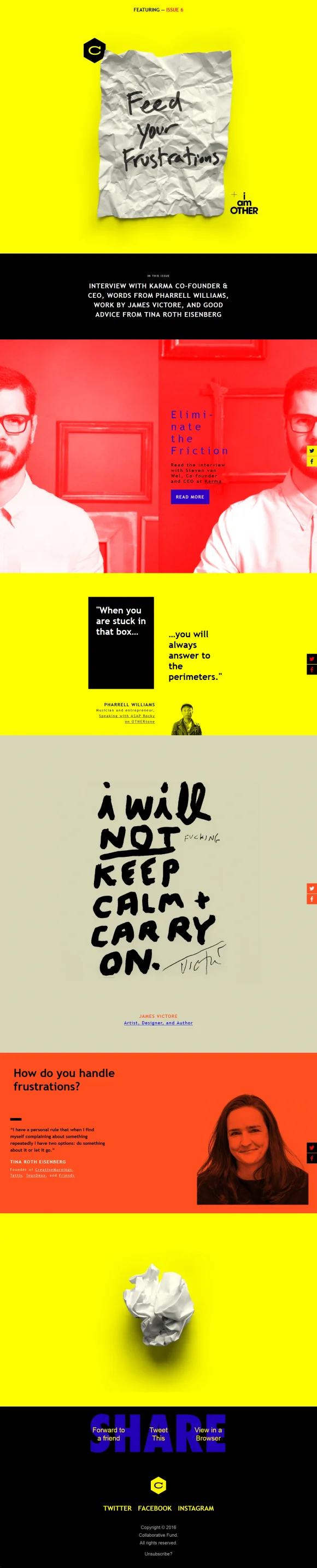 An example of a visually striking email from Collaborative Fund