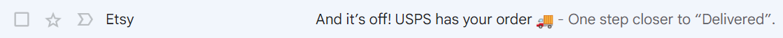 Transaktionsmail mit Emoji in der Betreffzeile.