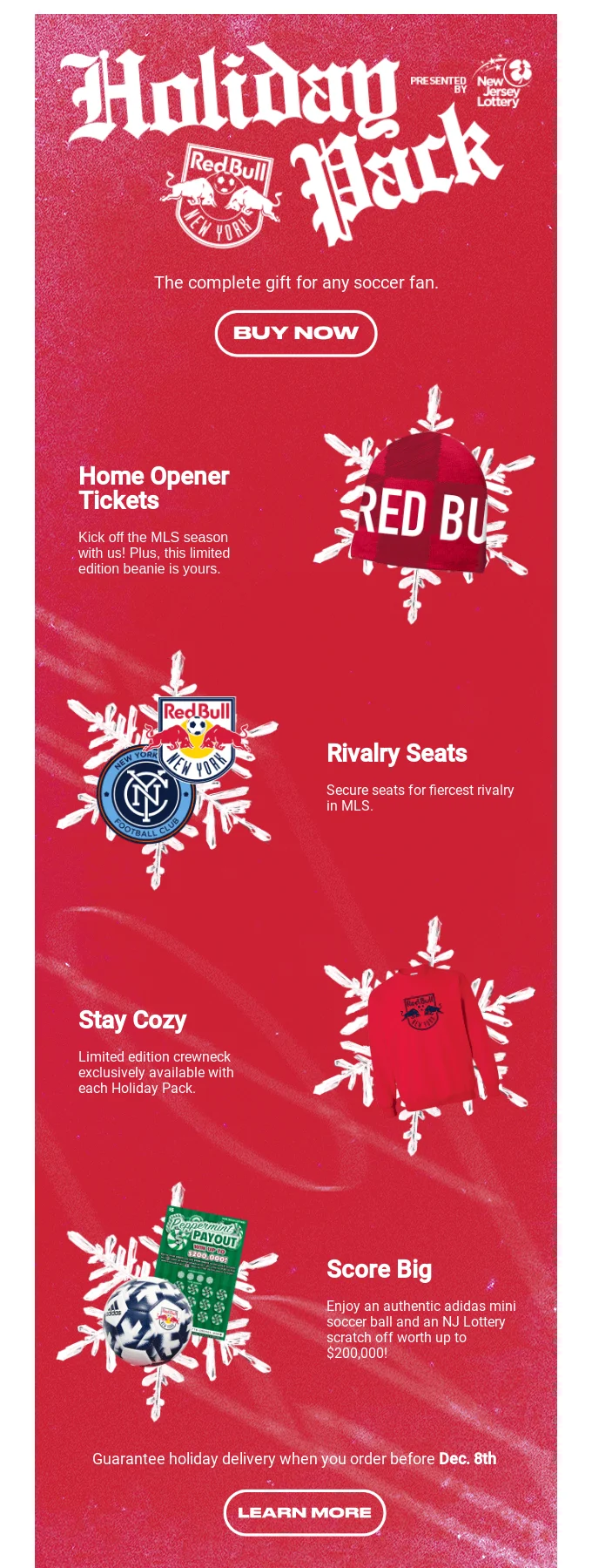 New York City FC’s holiday bundling Christmas newsletter