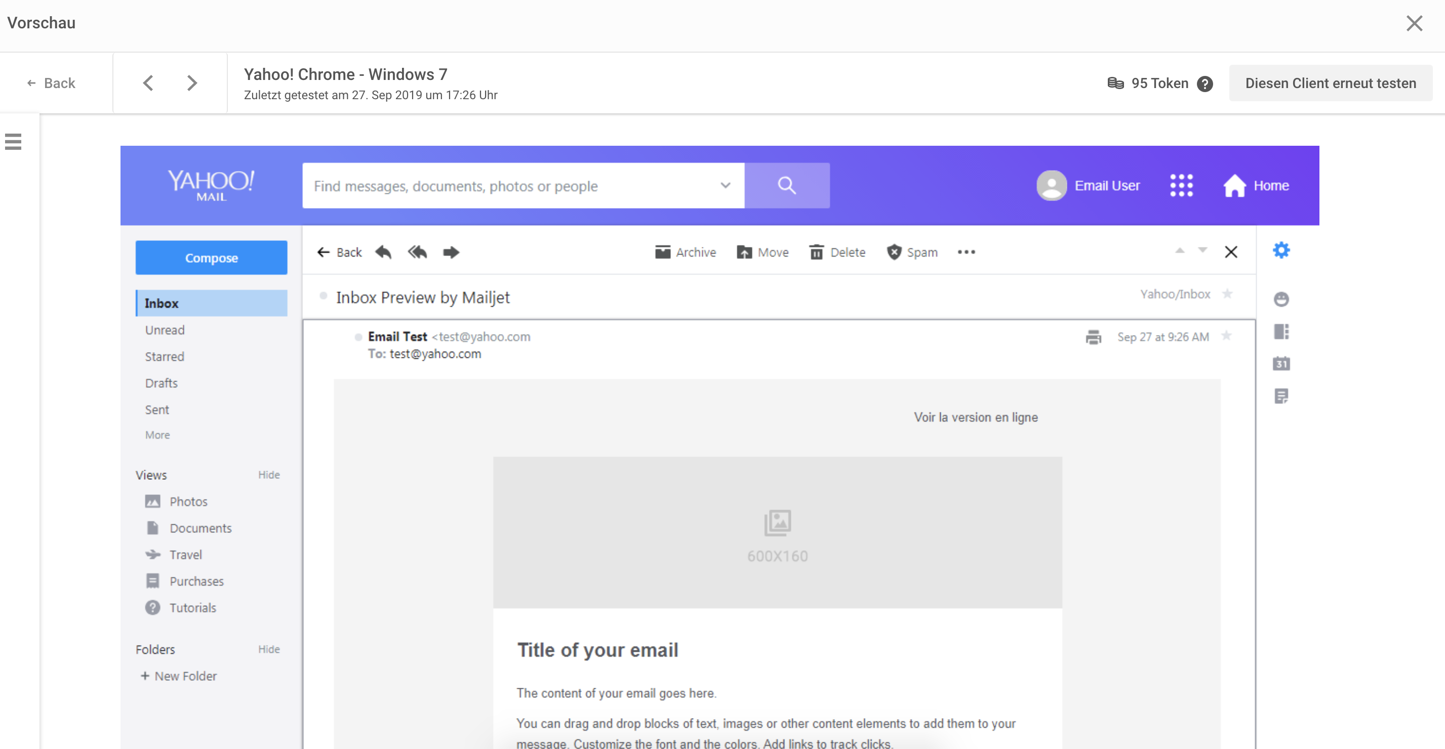 Führen Sie den Inbox Preview Test durch, bevor Sie eine E-Mail versenden.