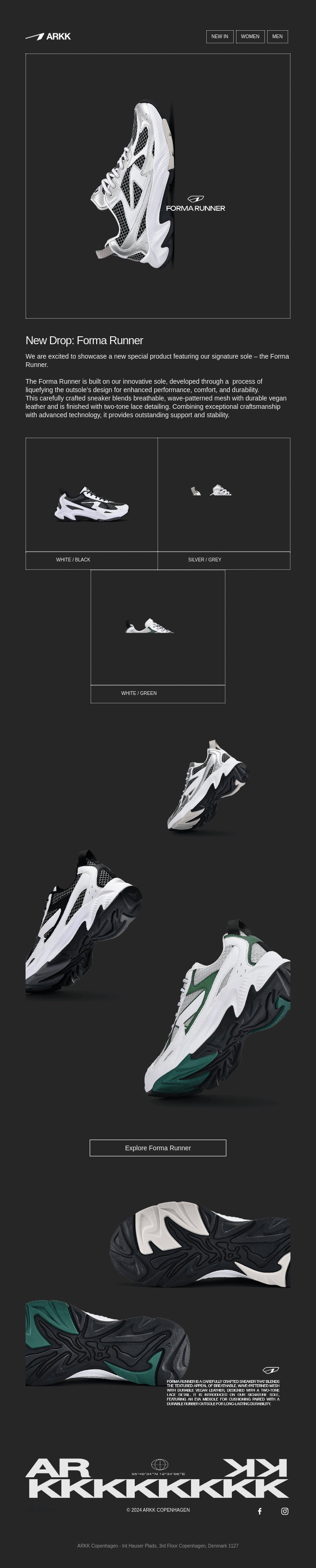 An example from Arkk using white blocked lines to highlight their content
