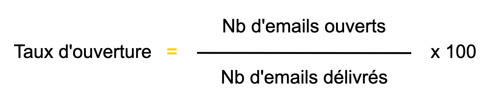 Formule de calcul du taux d’ouverture des emails