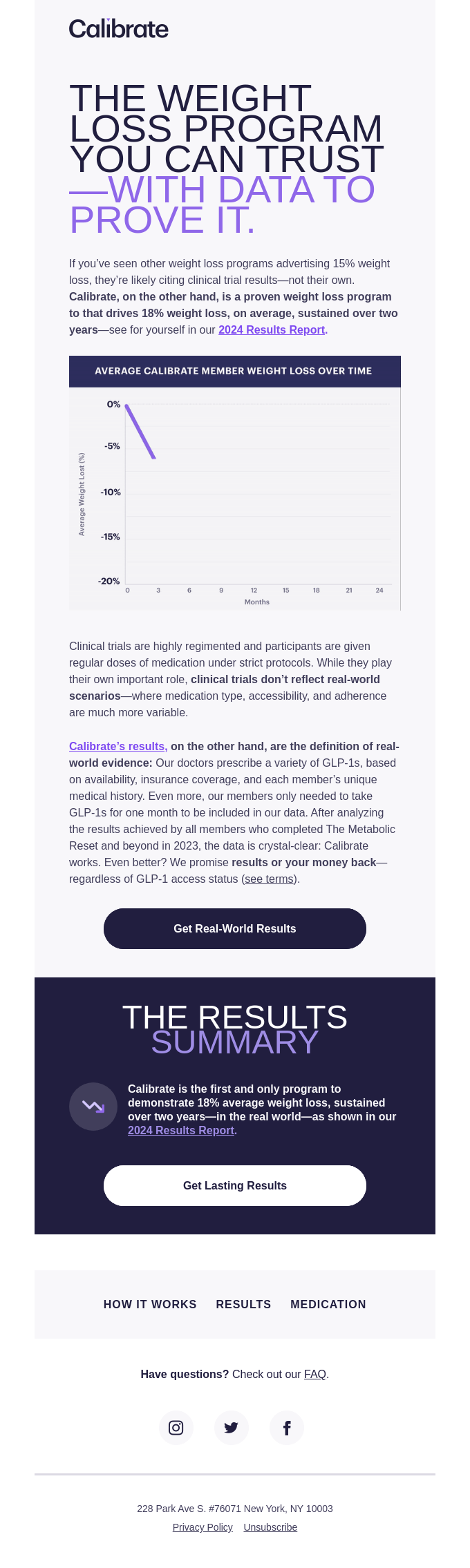 A newsletter introduction example that uses data to attract subscribers’ attention