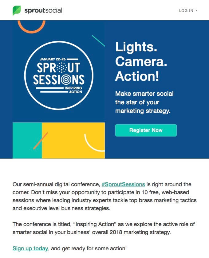 Email de Sprout Social donde respetan su imagen de marca.