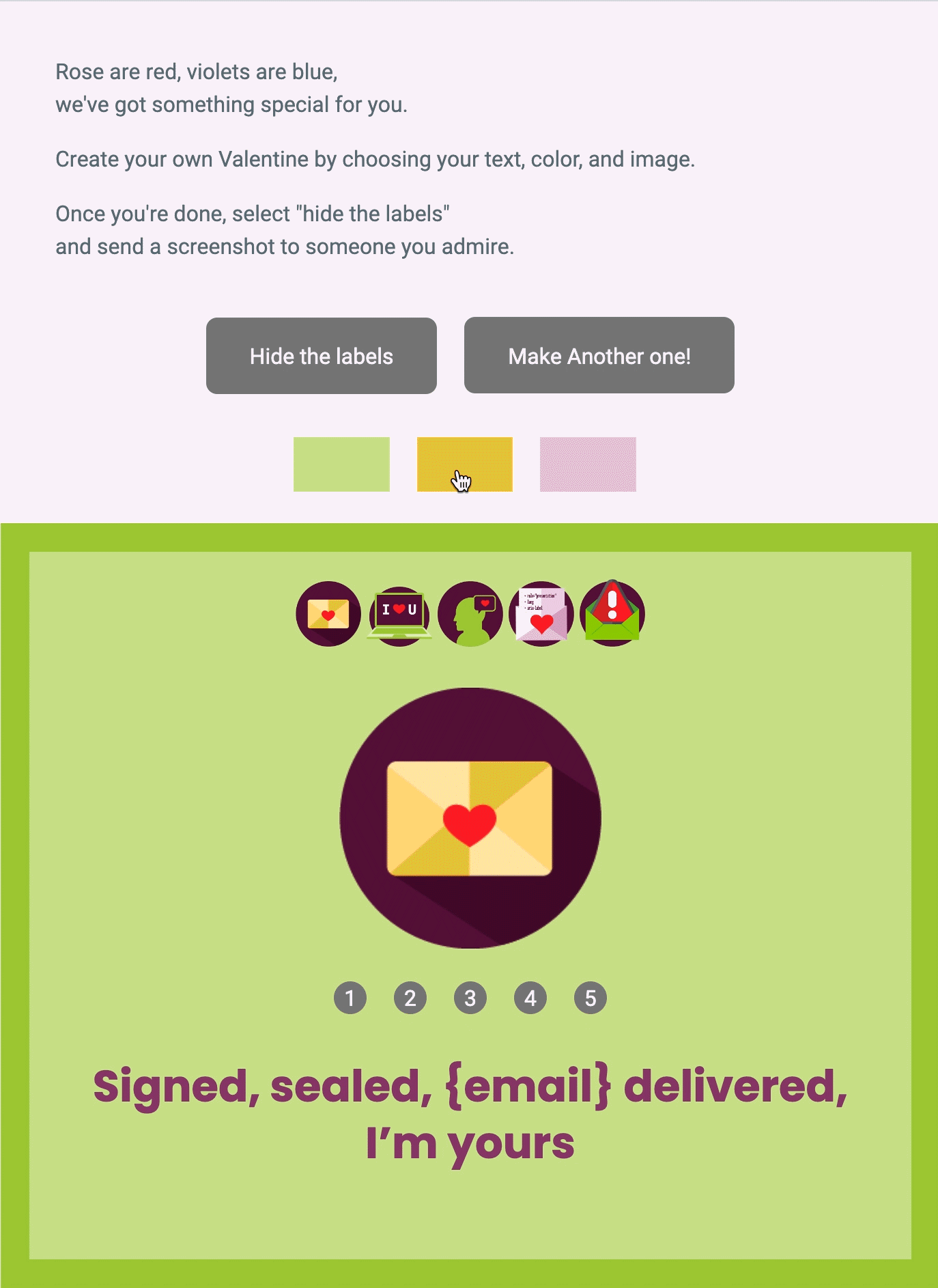 Sinch Email on Acid’s Valentine’s Day email