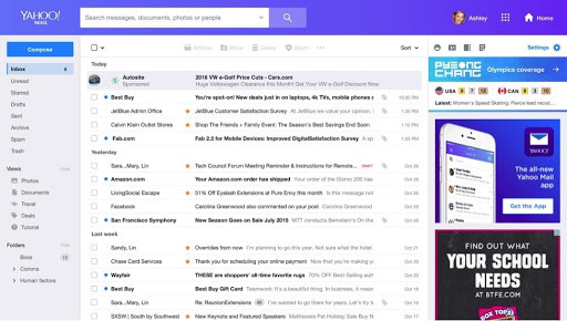 Ein Yahoo-Desktop-Layout mit Ansichten. Quelle: TechCrunch