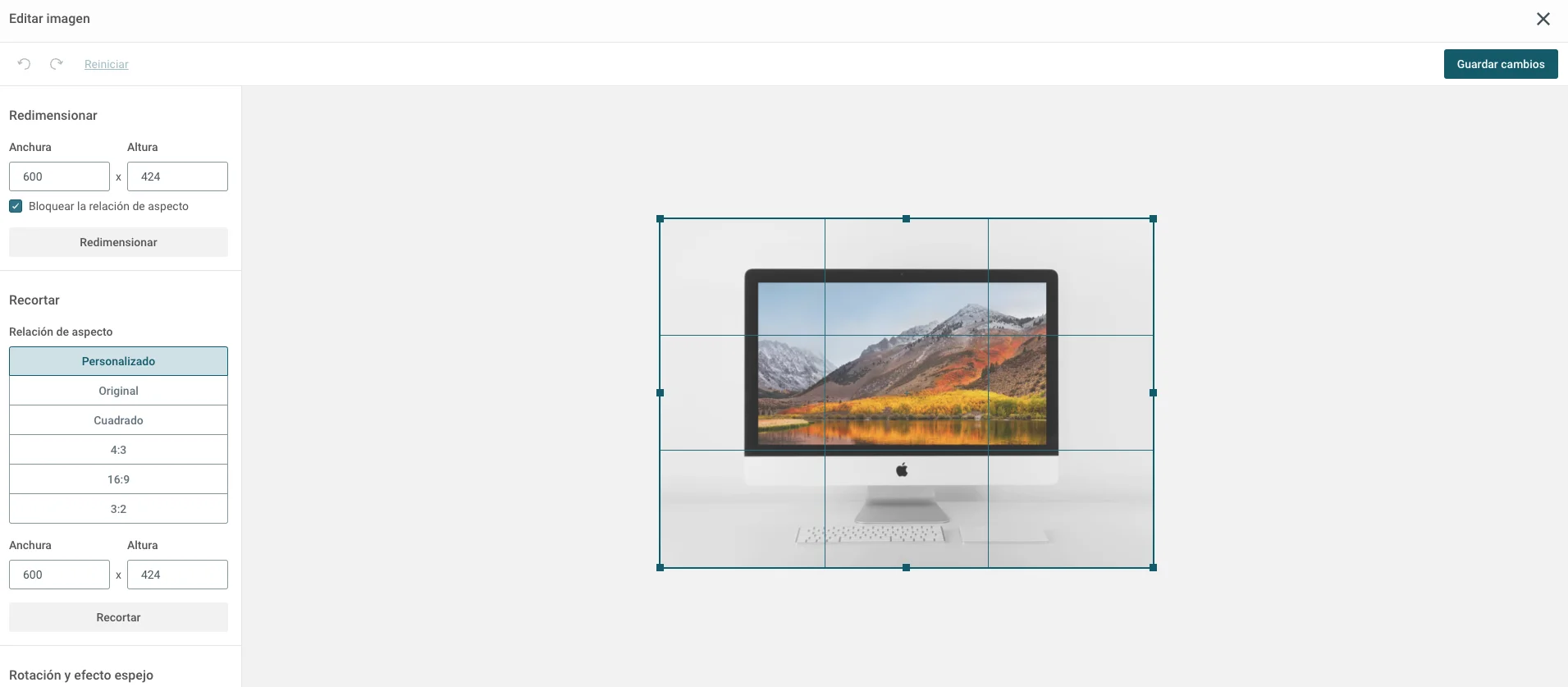 editar imagenes en Editor de emails