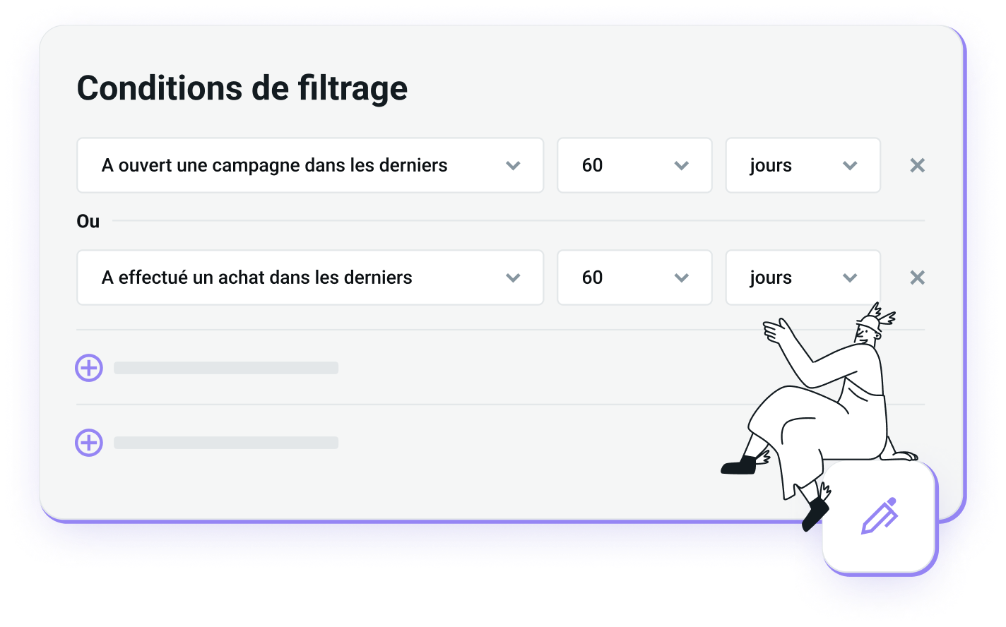La fonctionnalité de filtrage de Mailjet vous aide à apprendre et à croître.