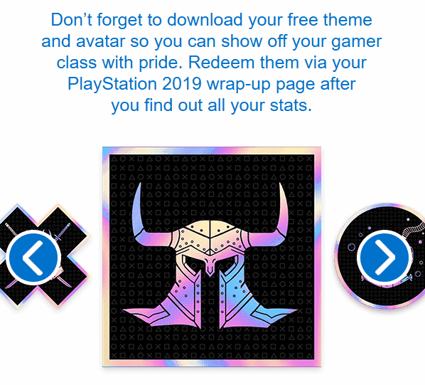 An email from PlayStation with a colorful carousel featuring end-of-year avatars