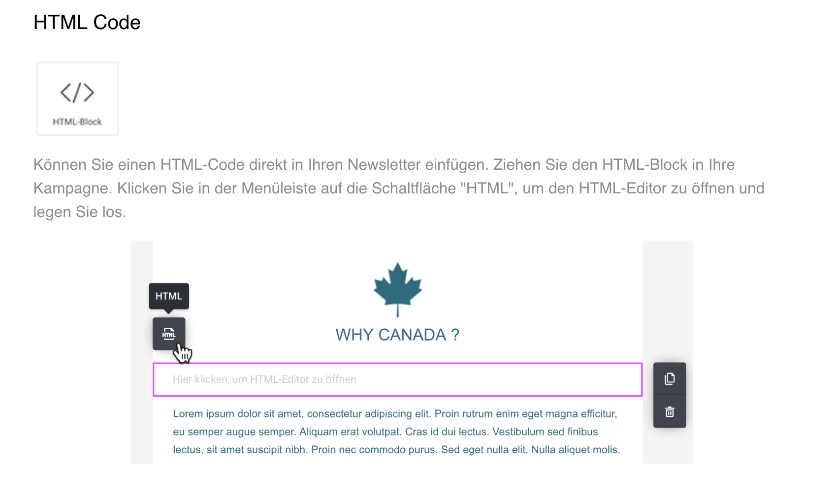 Wie Sie via Mailjet einen HTML-Code hinzufügen