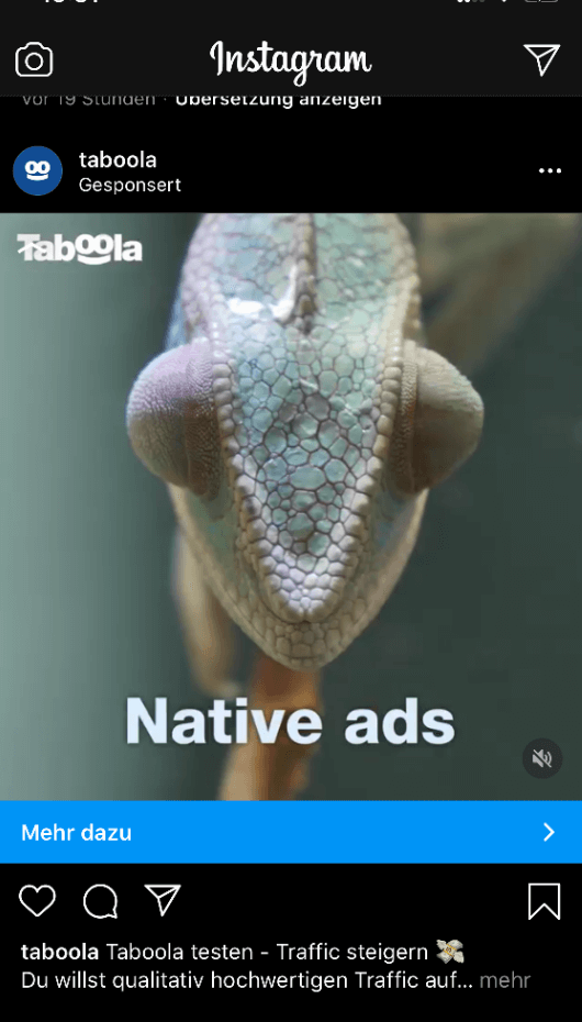 Social Media Ad auf Instagram
