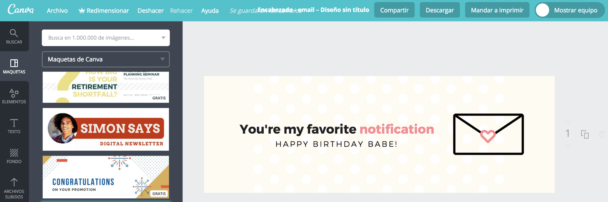 ejemplo encabezado para email canva