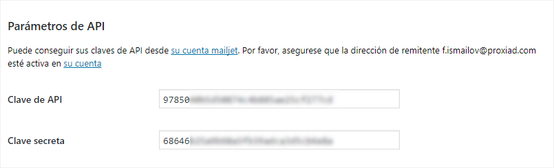 Parámetros API 