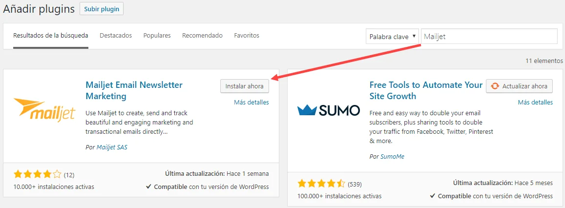 Plugin Mailjet para WordPress
