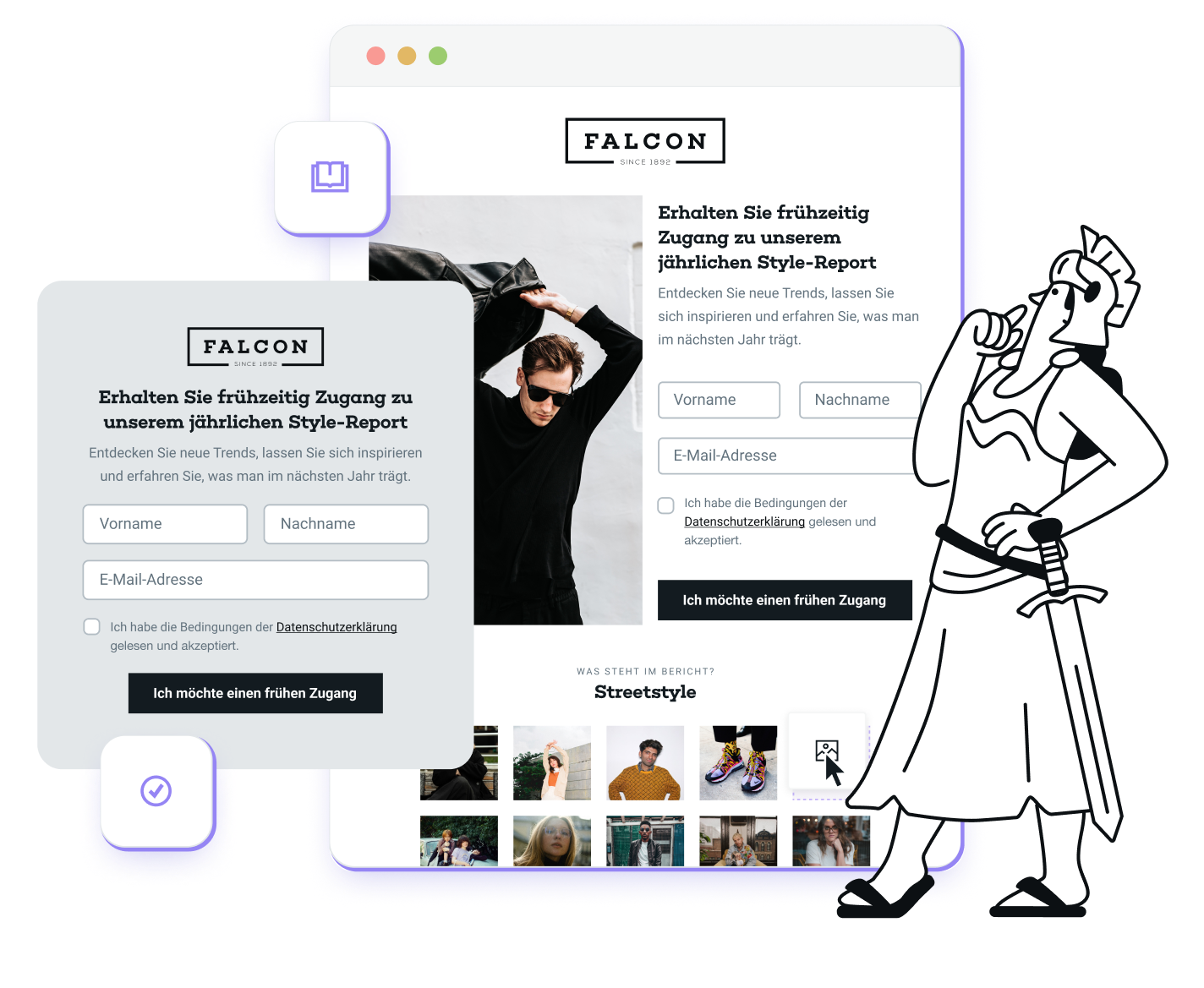 Mit Mailjet erstellte Beispiel-Landingpage mit Anmeldeformular