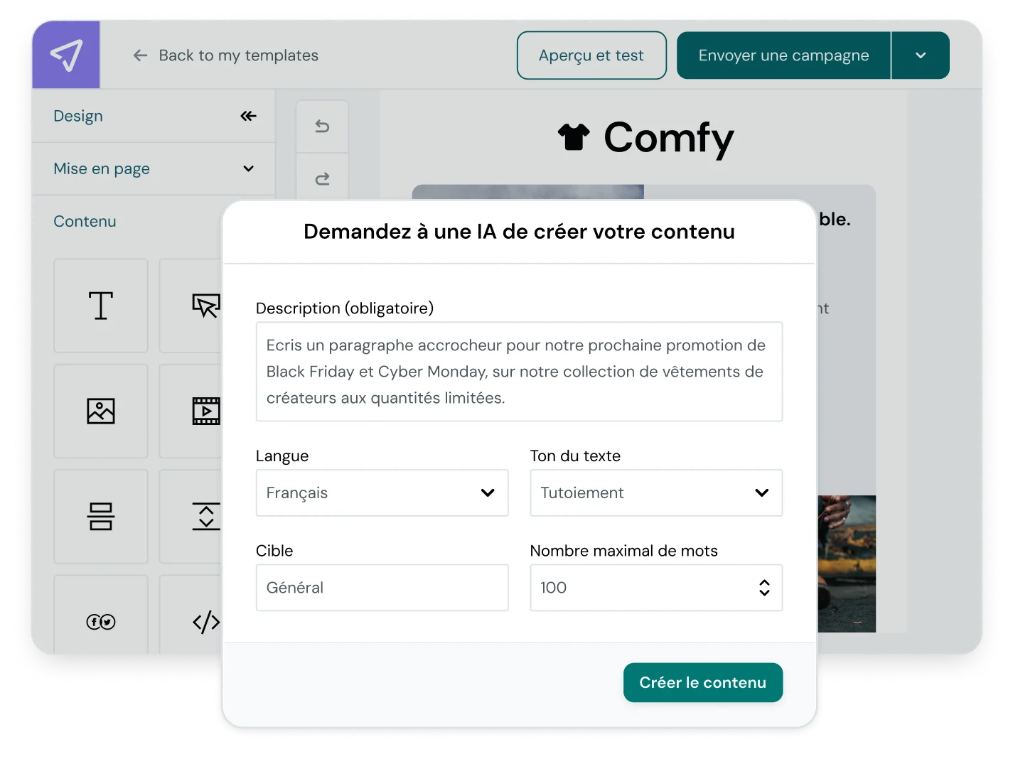 Des emails efficaces en quelques secondes pour le Black Friday et le Cyber Monday